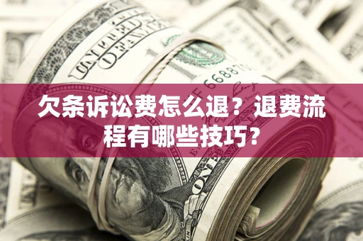 北京欠条诉讼费怎么退？退费流程有哪些技巧？
